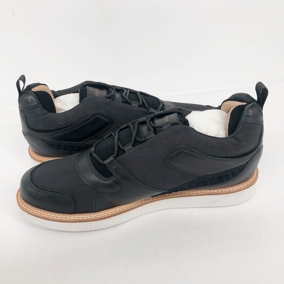 MARCUS ALEXANDER Mens Barlow Low Top Sneakers US 13 EU 46 Black Leather NWOB - Picture 6 of 12